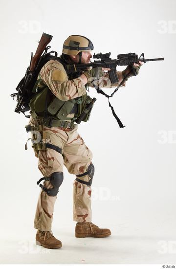 Weapons-Rifle Man White Army Athletic Studio photo references