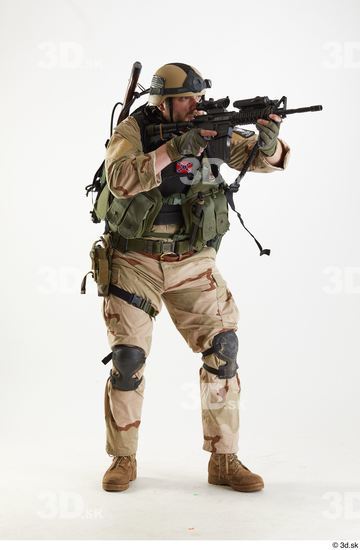 Weapons-Rifle Man White Army Athletic Studio photo references