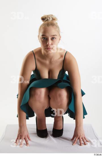 Woman White Slim Female Studio Poses