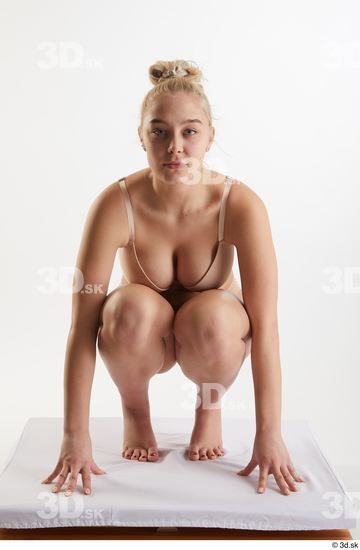 Woman White Slim Female Studio Poses