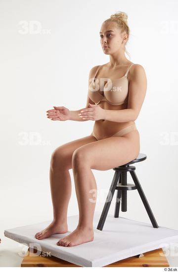 Woman White Slim Female Studio Poses