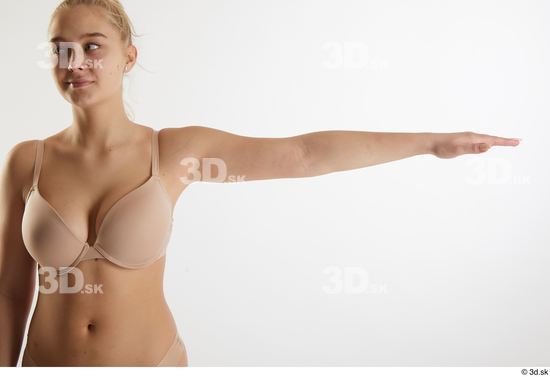 Woman White Slim Female Studio Poses