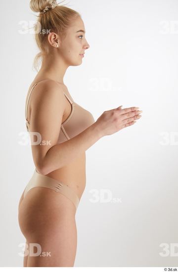 Woman White Slim Female Studio Poses