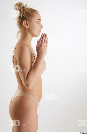 Woman White Slim Female Studio Poses