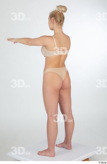 Woman White Slim Female Studio Poses