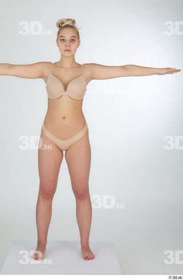 Woman White Slim Female Studio Poses