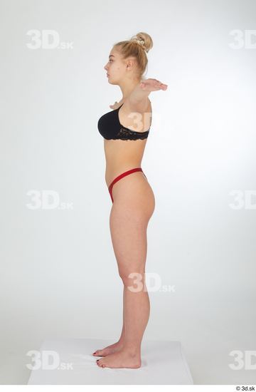 Woman White Slim Female Studio Poses