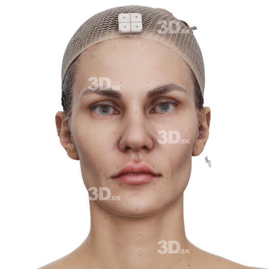 Head Woman White 3D Neutral Raw