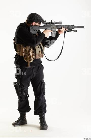 Weapons-Rifle Man White Army Athletic Studio photo references