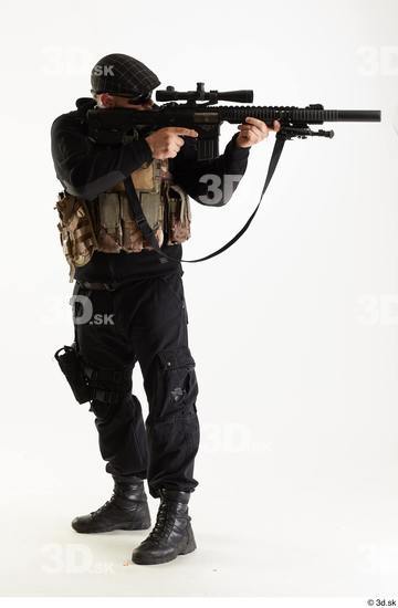 Weapons-Rifle Man White Army Athletic Studio photo references