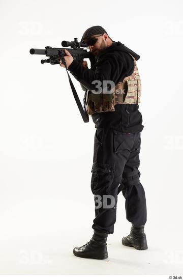 Weapons-Rifle Man White Army Athletic Studio photo references