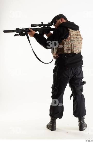 Weapons-Rifle Man White Army Athletic Studio photo references