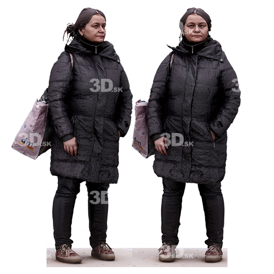 Whole Body Woman White Casual 3D Scan Daily Pose