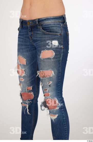 Olivia Sparkle blue jeans with holes casual dressed thigh  jpg