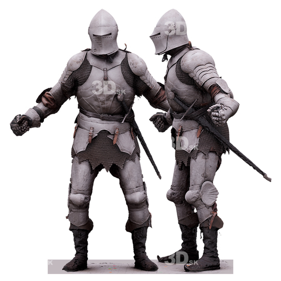 Whole Body Man White Army 3D Scan Daily Pose