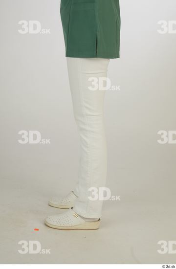 Woman White Uniform Slim Studio photo references