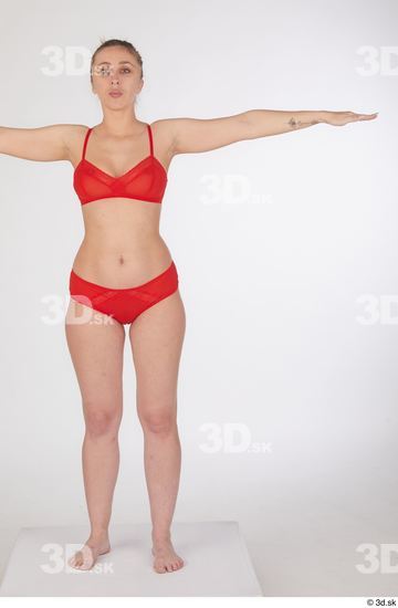 Woman White Slim Female Studio Poses