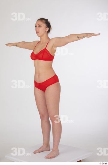 Woman White Slim Female Studio Poses