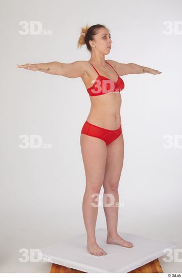 Woman White Slim Female Studio Poses