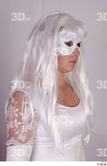 Upper Body Head Woman White Mask Costume photo references