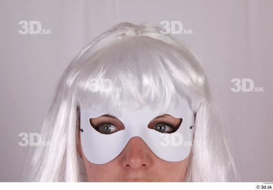 Upper Body Head Woman White Mask Costume photo references