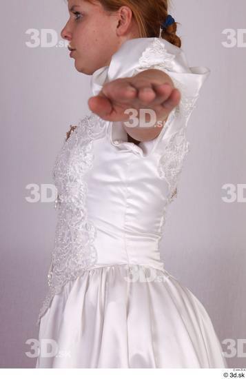 Upper Body Woman White Dress Costume photo references