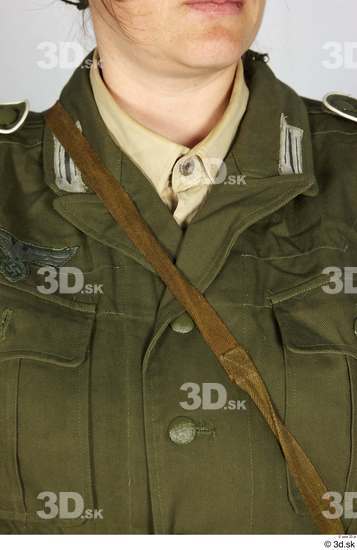 Woman White Army Uniform Studio photo references