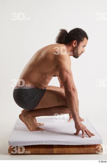 Man Black Muscular Male Studio Poses