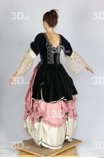 Whole Body Woman White Historical Dress Costume photo references