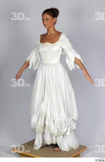 Whole Body Woman White Dress Costume photo references