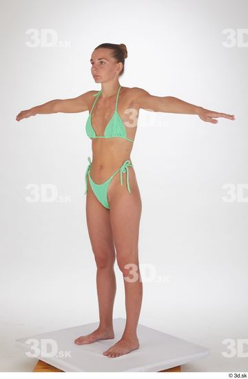 Arina Shy green bikini standing t poses whole body  jpg