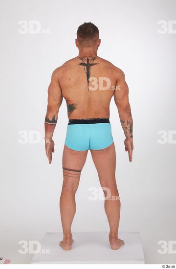 Man White Muscular Male Studio Poses