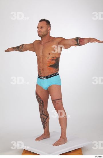 Man White Muscular Male Studio Poses