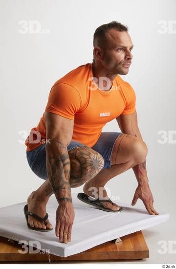 Man White Muscular Male Studio Poses