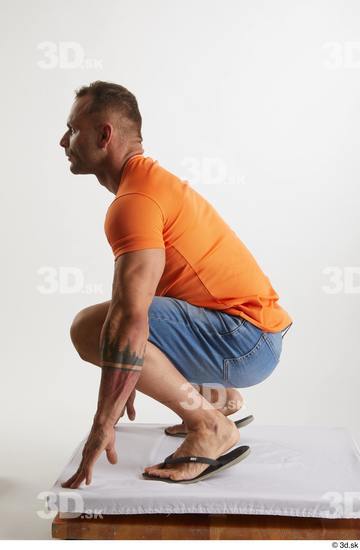 Man White Muscular Male Studio Poses