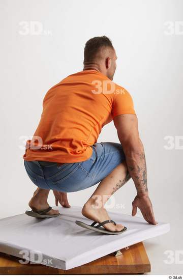 Man White Muscular Male Studio Poses