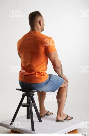 Man White Muscular Male Studio Poses