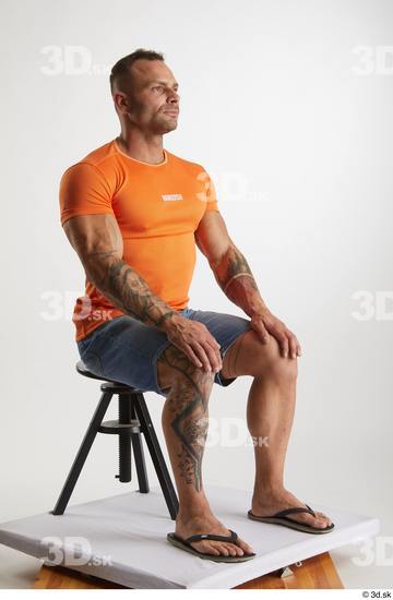 Man White Muscular Male Studio Poses