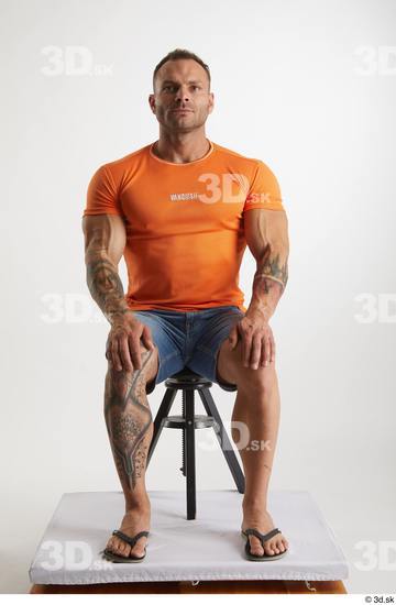 Man White Muscular Male Studio Poses