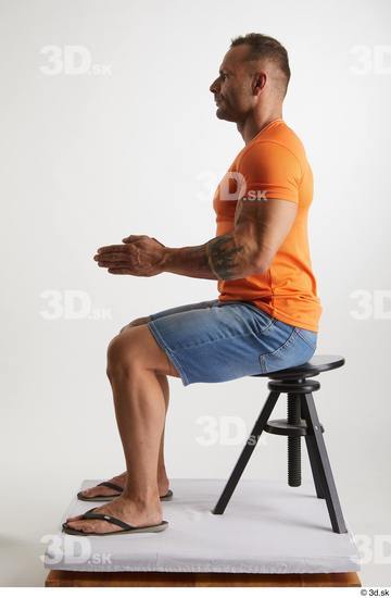 Man White Muscular Male Studio Poses