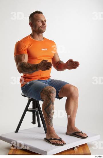 Man White Muscular Male Studio Poses