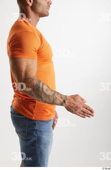 Man White Muscular Male Studio Poses