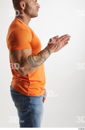 Man White Muscular Male Studio Poses