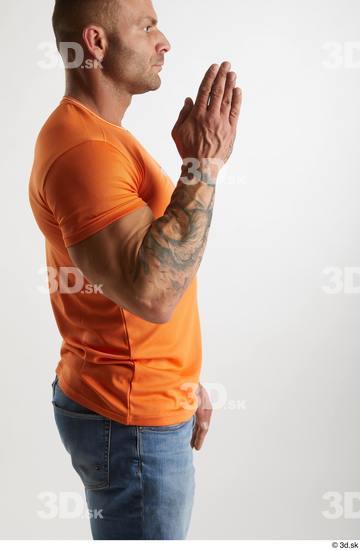 Man White Muscular Male Studio Poses