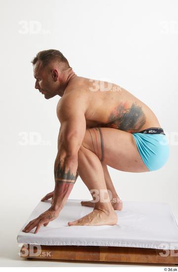 Man White Muscular Male Studio Poses