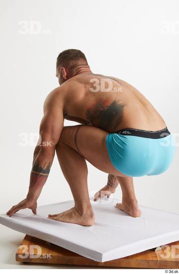 Man White Muscular Male Studio Poses