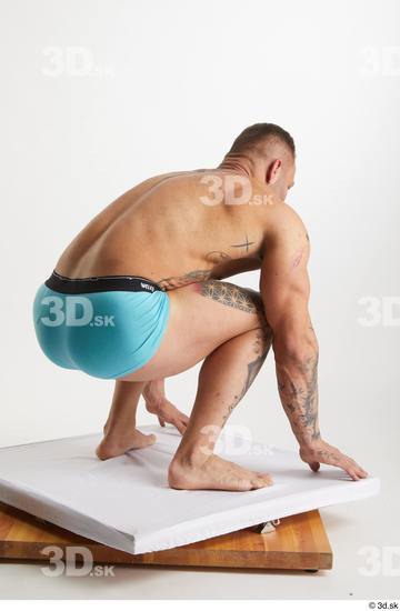 Man White Muscular Male Studio Poses