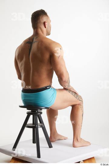 Man White Muscular Male Studio Poses