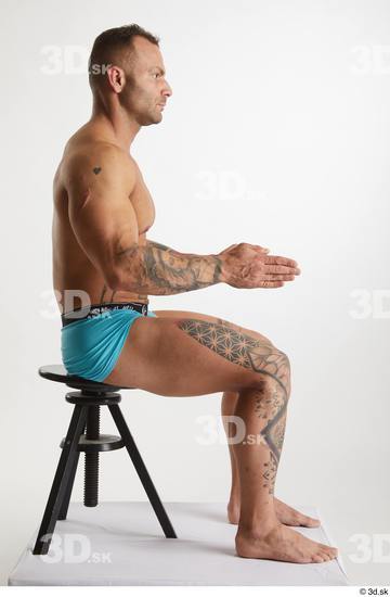 Man White Muscular Male Studio Poses