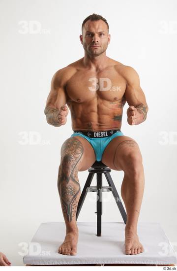 Man White Muscular Male Studio Poses